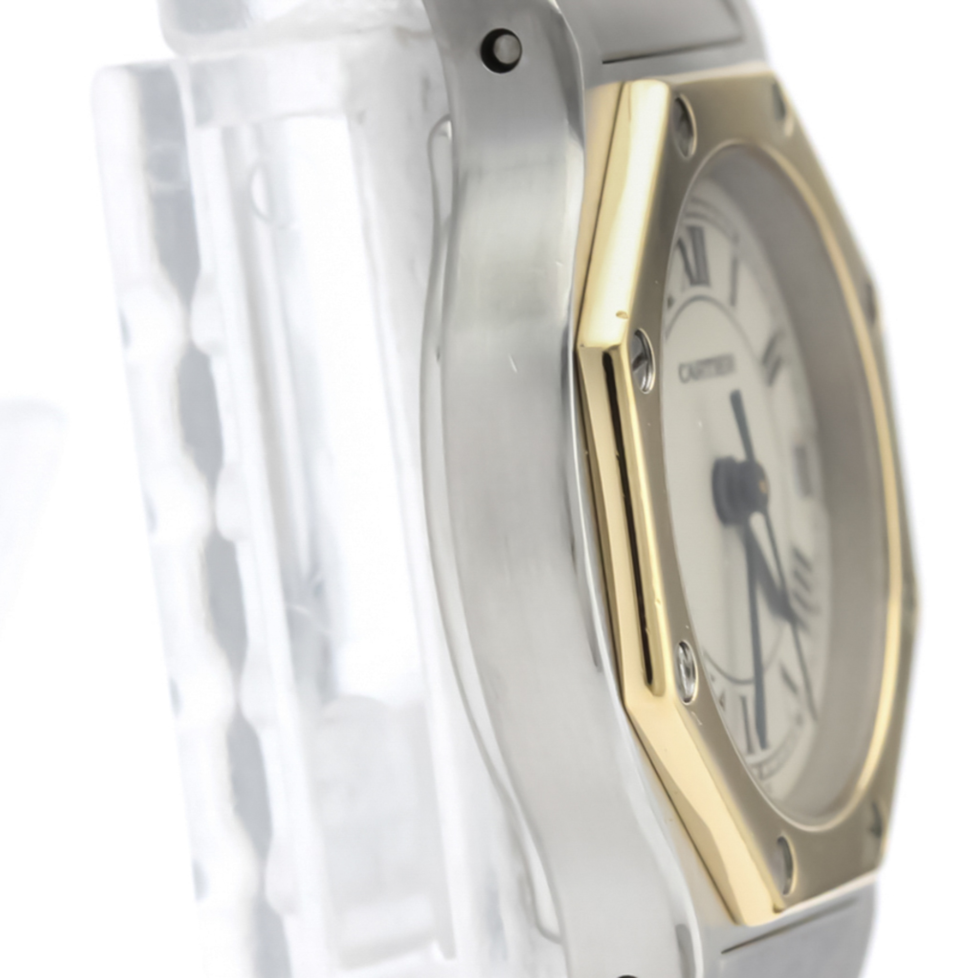 Cartier Santos Octagon Quartz Stainless Steel,Yellow Gold (18K) Women's Dress Watch 187903