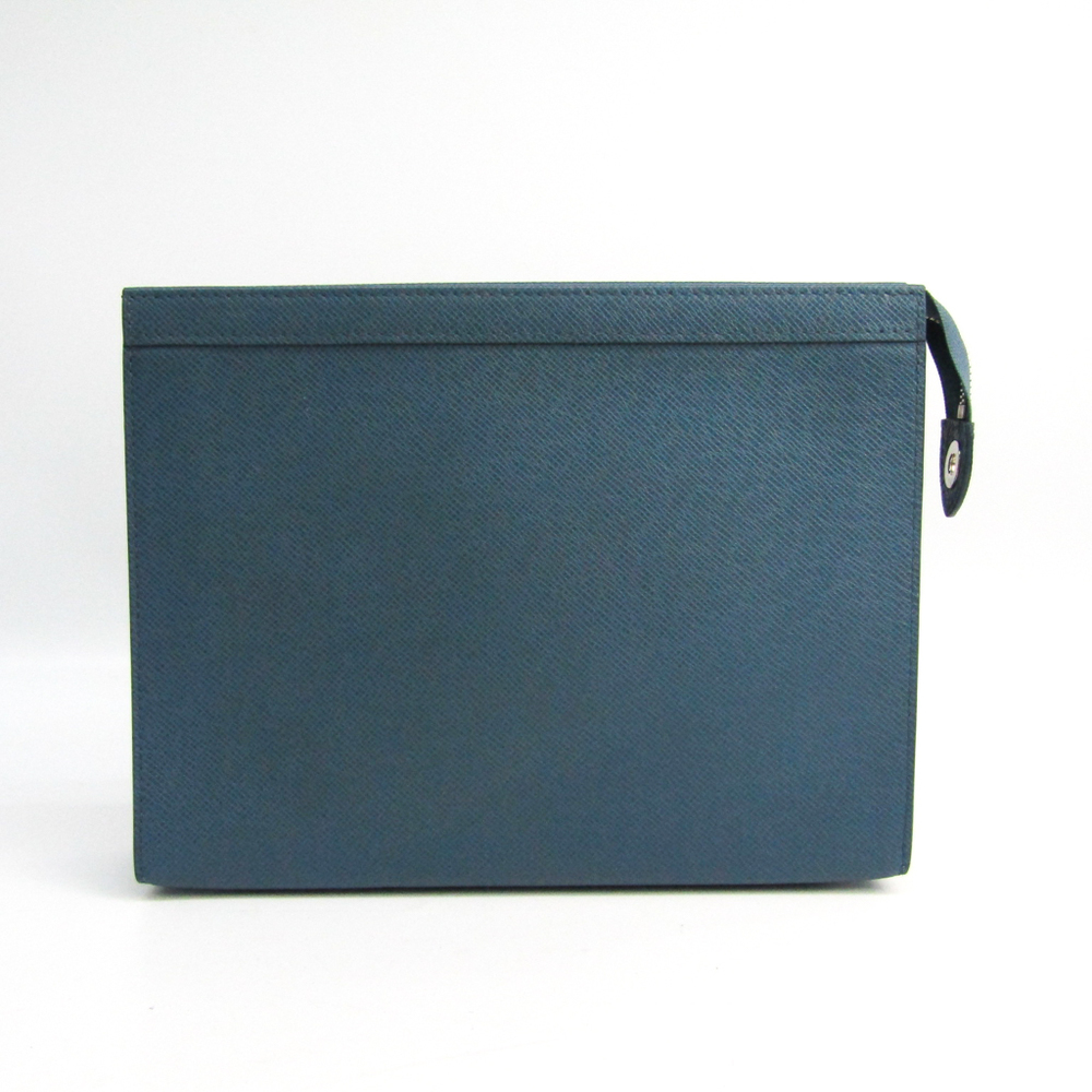 Pochette voyage leather small bag Louis Vuitton Blue in Leather