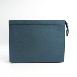 Louis Vuitton Taiga Pochette Voyage MM M30575 Men's Clutch Bag Blue