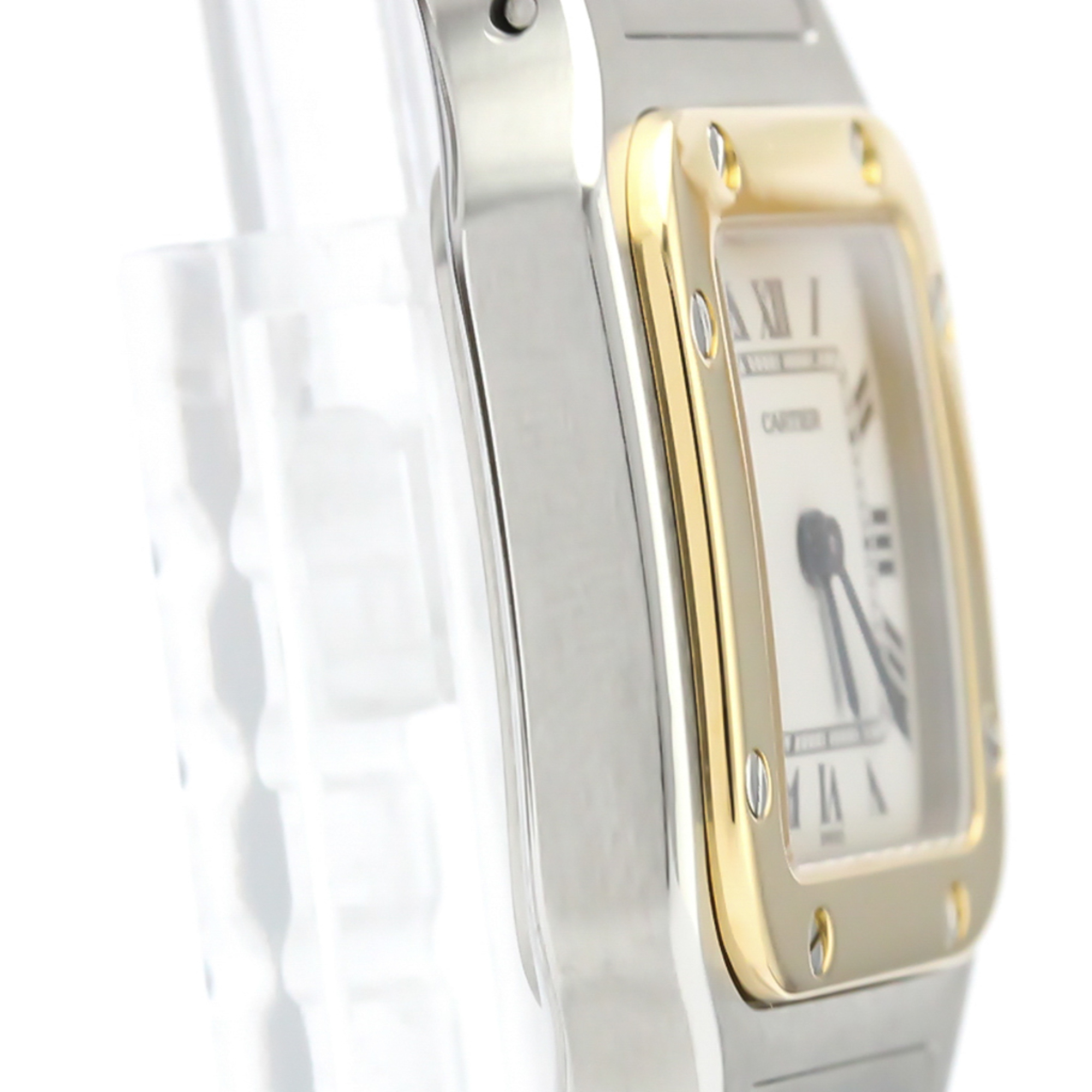 CARTIER Santos Galbee 18K Gold Steel Quartz Ladies Watch