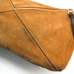 Loewe Puzzle Women's Suede,Leather Shoulder Bag Brown,Camel