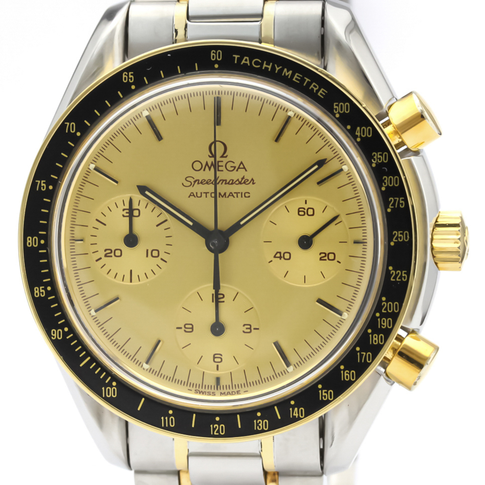 OMEGA Speedmaster Automatic 18K Gold Steel Mens Watch 3310.10