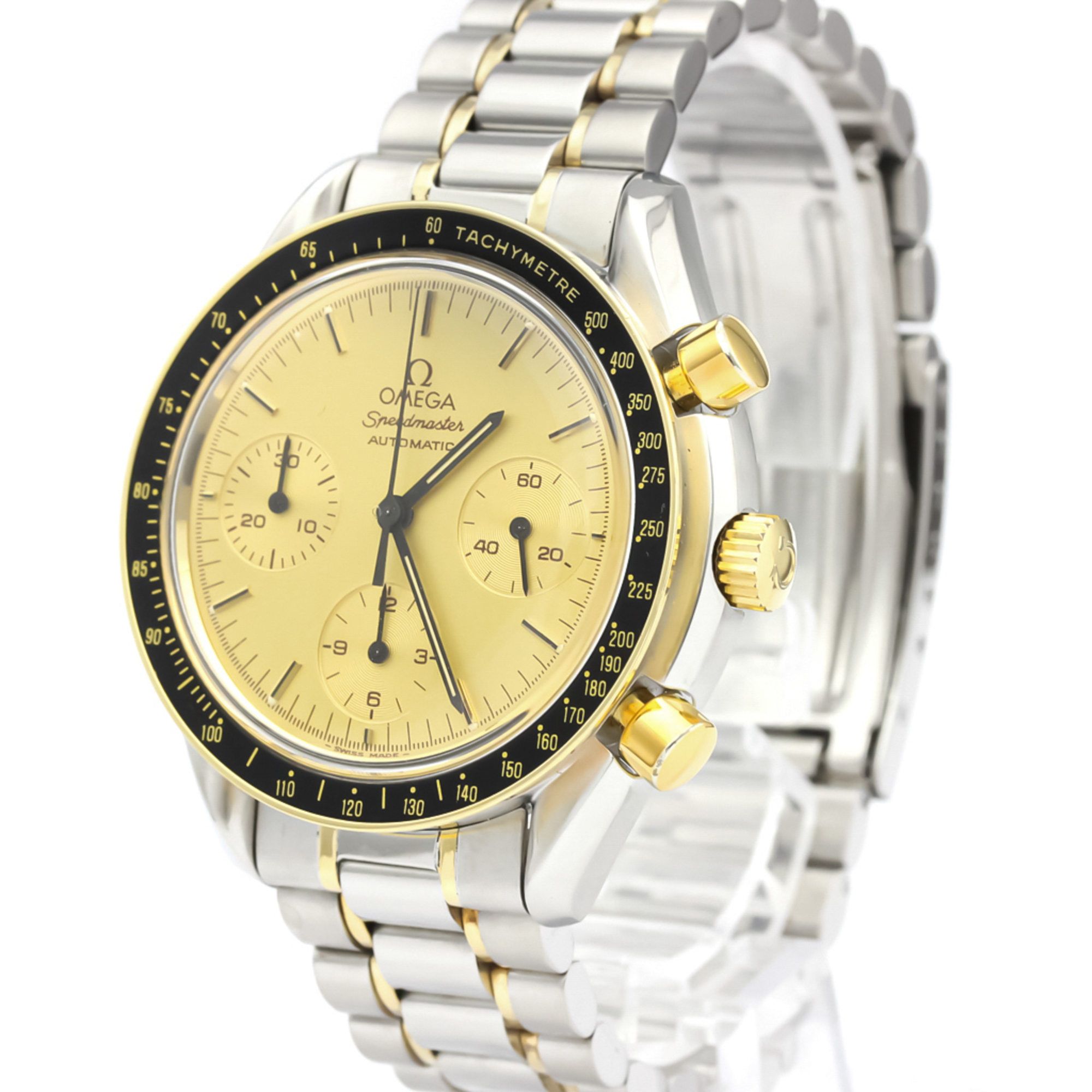 OMEGA Speedmaster Automatic 18K Gold Steel Mens Watch 3310.10