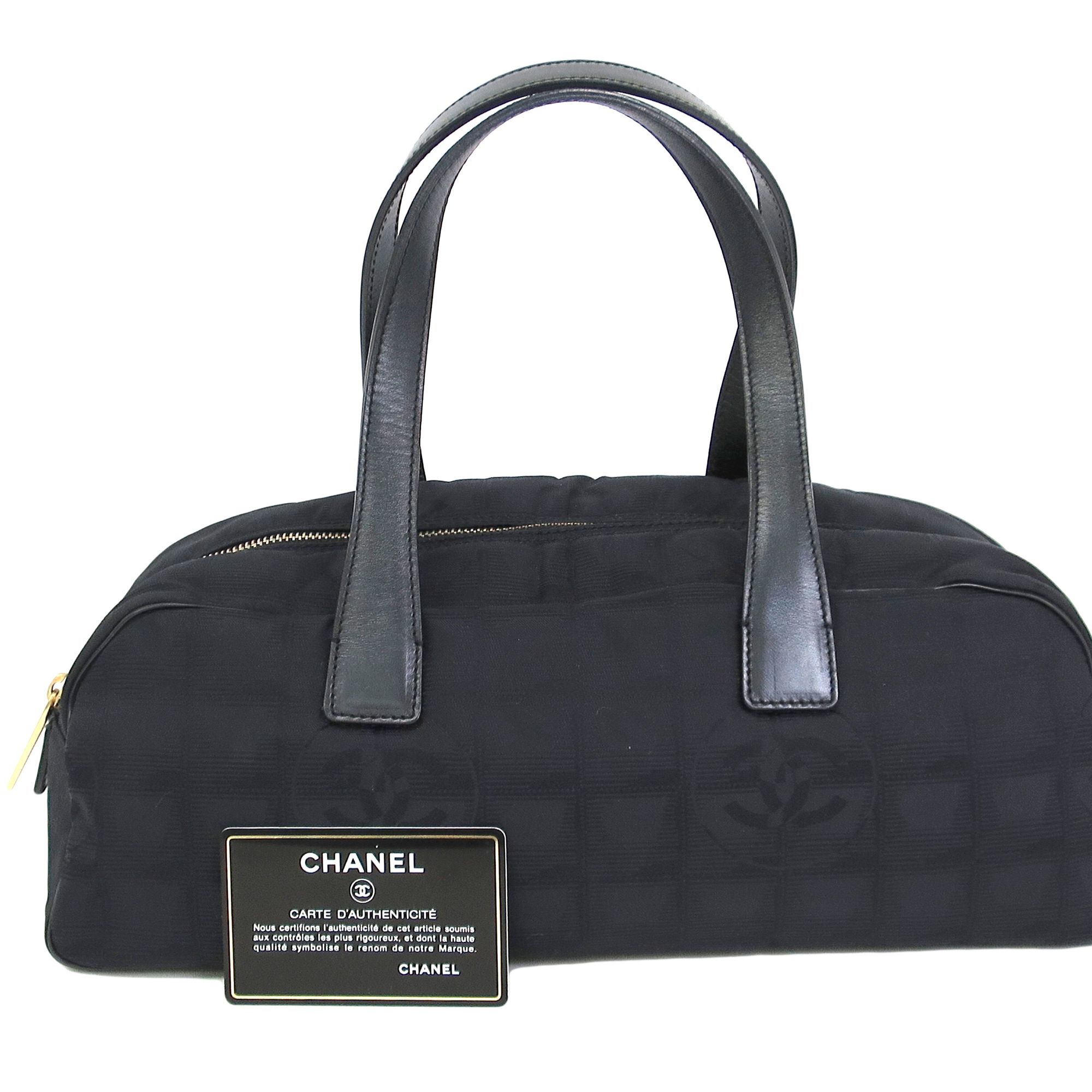 CHANEL Mini Boston Bag New Travel Line Black A15828