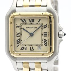 Polished CARTIER Panthere 18K Gold Steel Quartz Mid Size Watch 187949