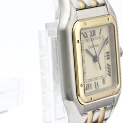 Polished CARTIER Panthere 18K Gold Steel Quartz Mid Size Watch 187949