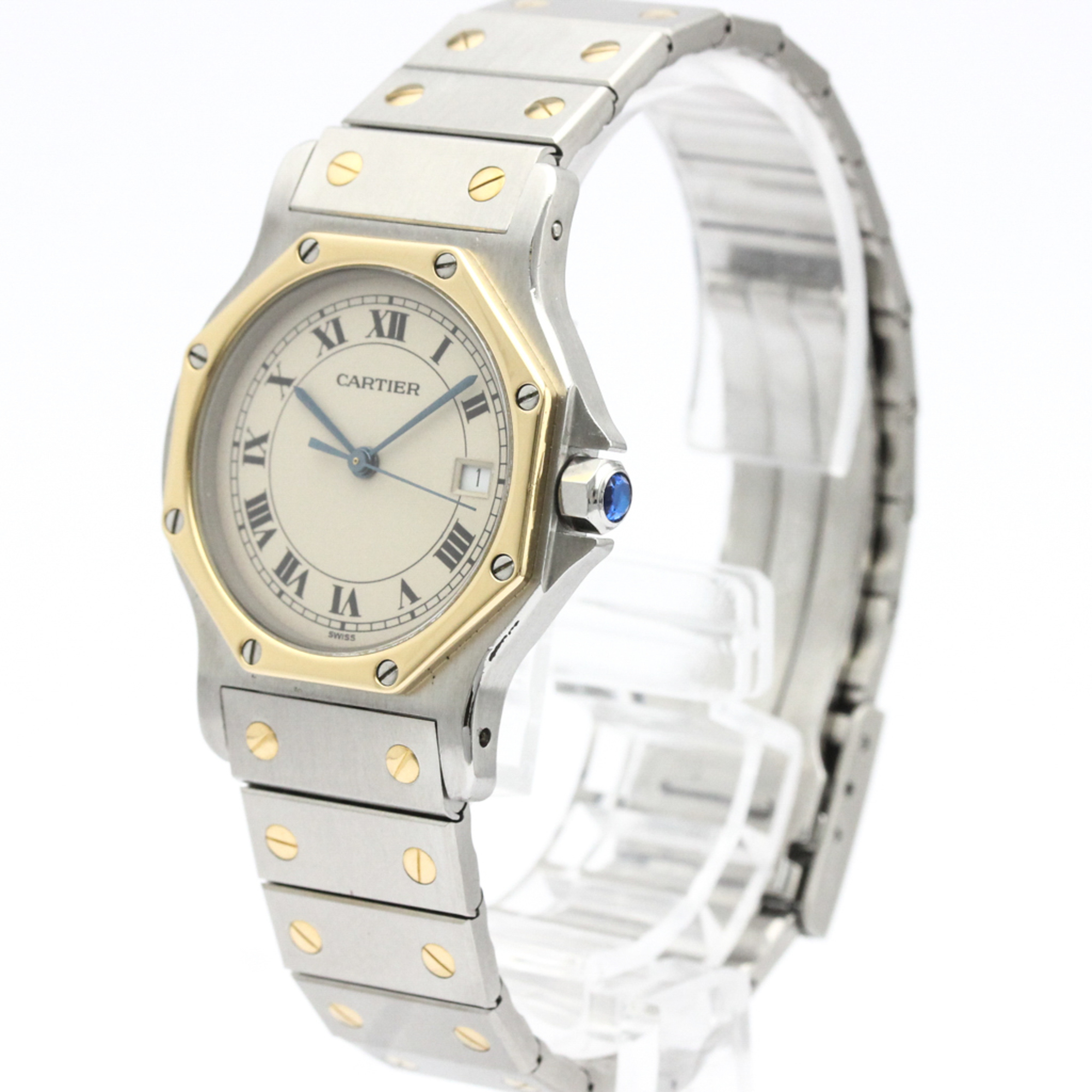 Cartier Santos Octagon Quartz Stainless Steel,Yellow Gold (18K) Women's Dress Watch 187902