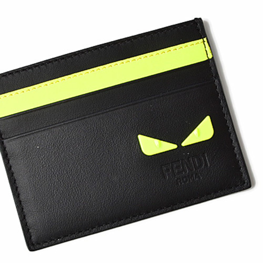 Fendi Yellow Leather Gusseted Card Holder — LSC INC