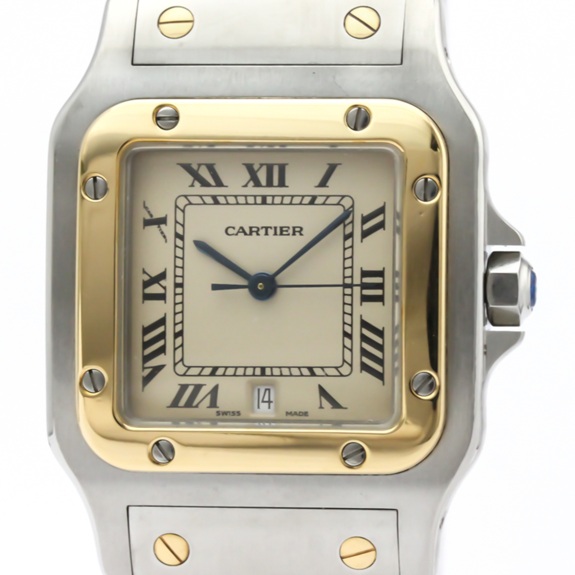 Cartier Santos Galbee Quartz Stainless Steel,Yellow Gold (18K) Men's Dress Watch 187901