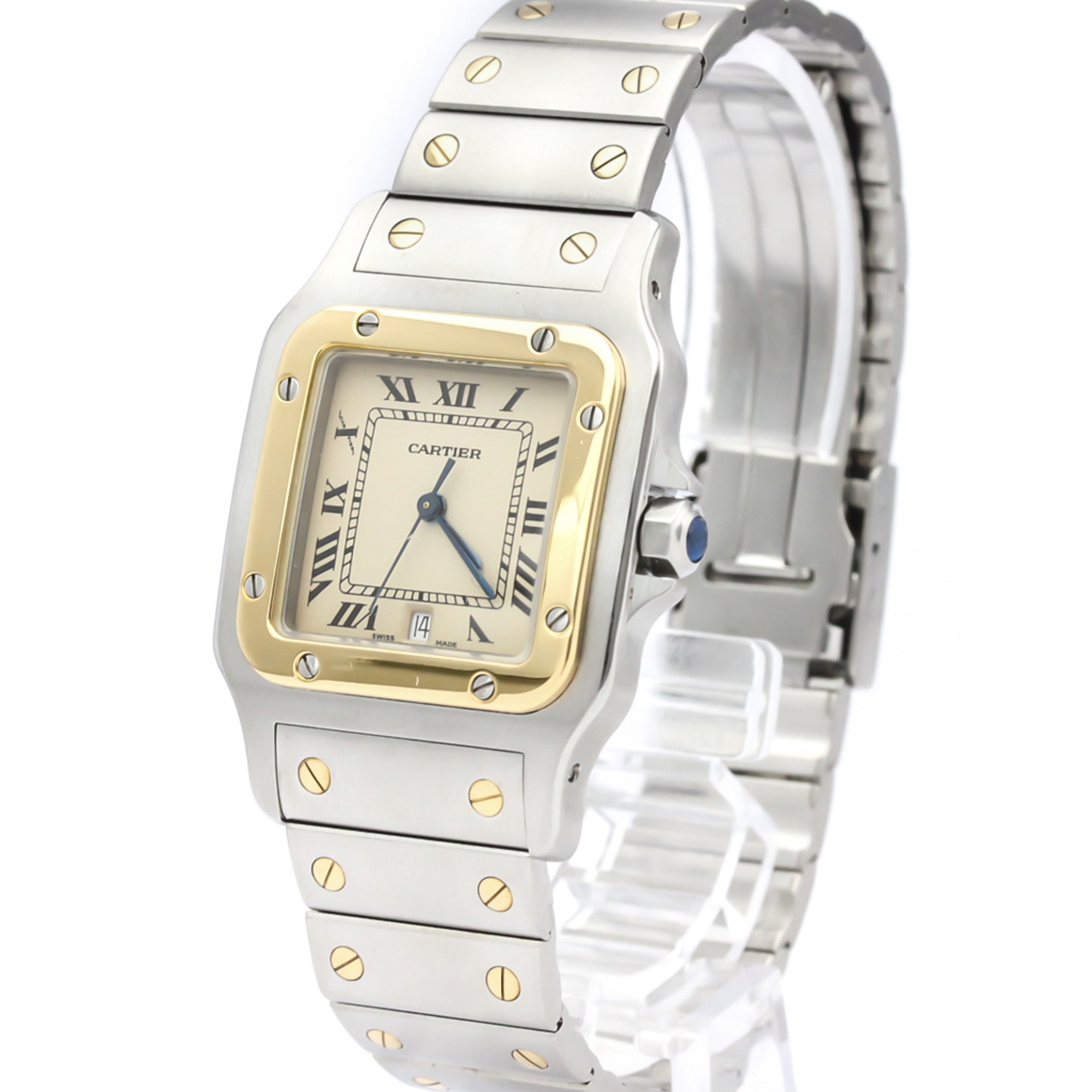 Cartier Santos Galbee Quartz Stainless Steel,Yellow Gold (18K) Men's Dress Watch 187901