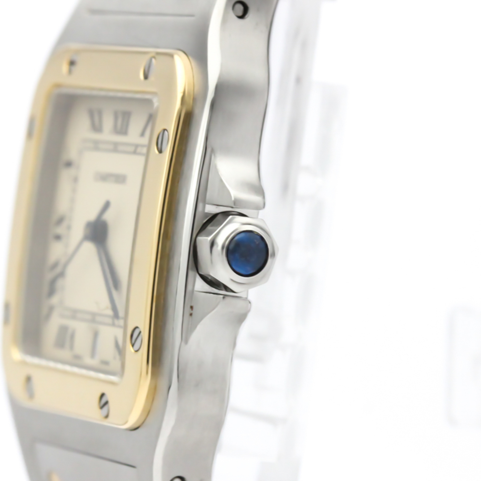 Cartier Santos Galbee Quartz Stainless Steel,Yellow Gold (18K) Men's Dress Watch 187901