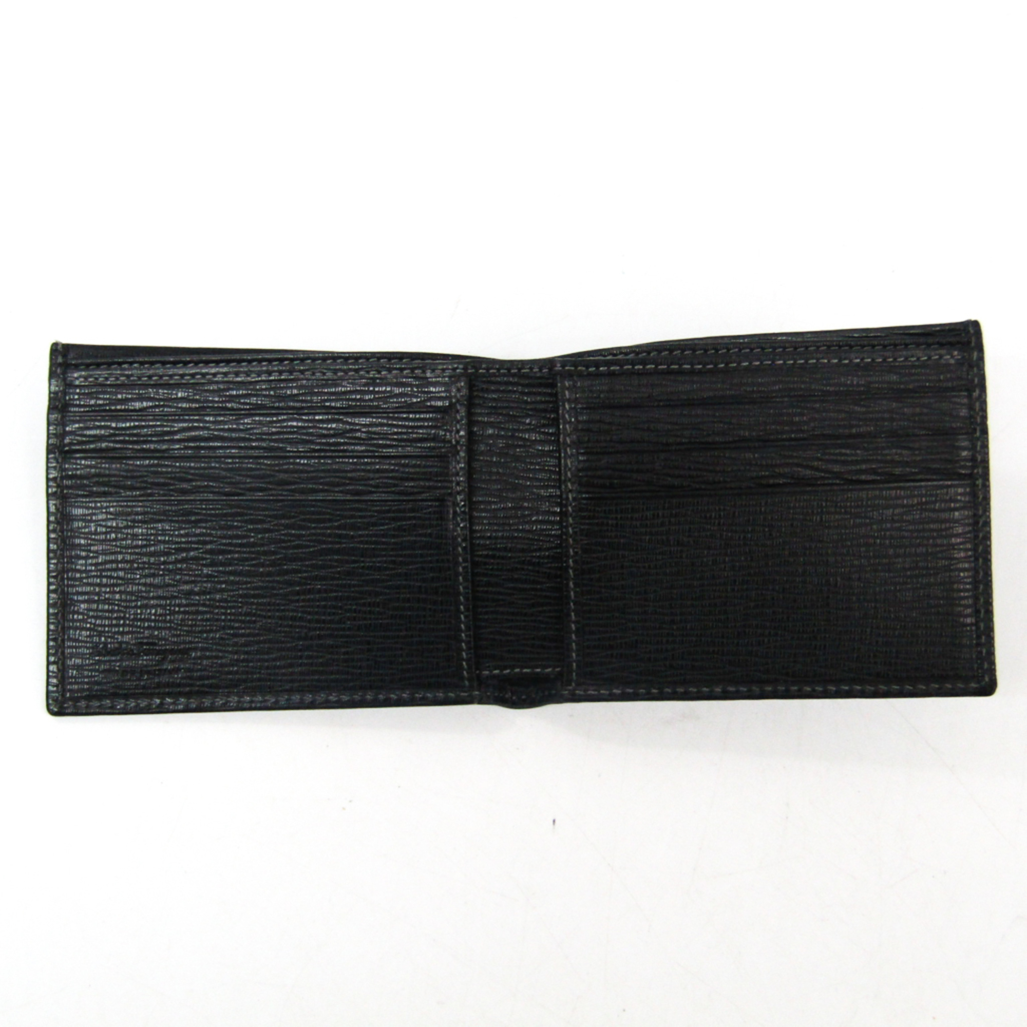 Salvatore Ferragamo Logo Plate 667069 Women's  Calfskin Long Bill Wallet (bi-fold) Black