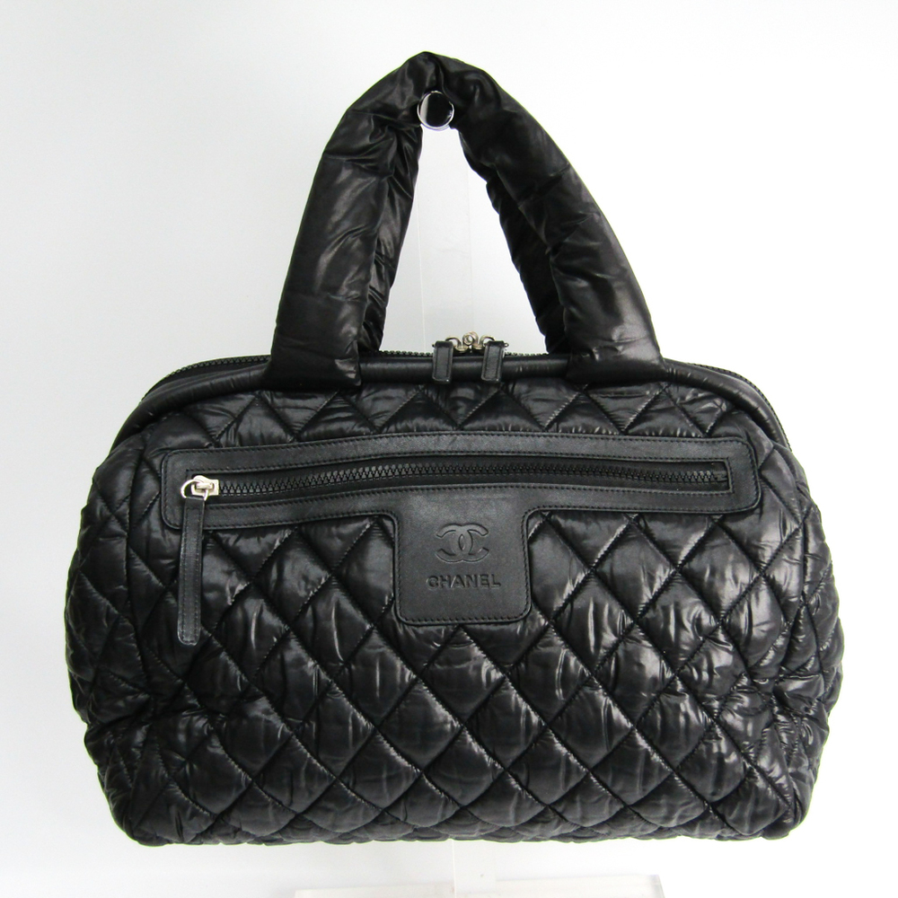 Chanel Coco Cocoon Quilting Women's Nylon,Leather Boston Bag