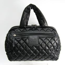 Chanel Coco Cocoon Quilting Women's Nylon,Leather Boston Bag,Handbag Black