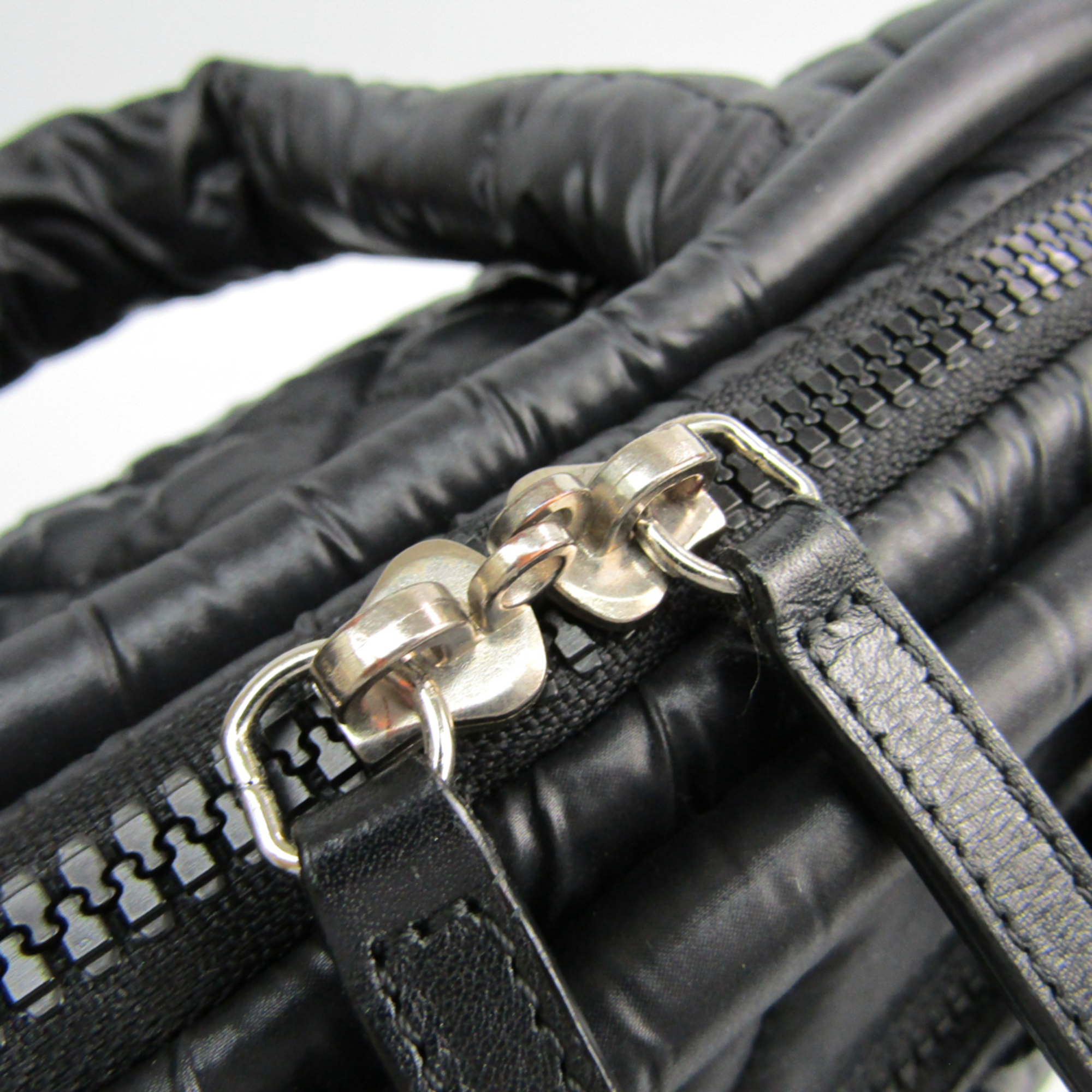Chanel Coco Cocoon Quilting Women's Nylon,Leather Boston Bag,Handbag Black