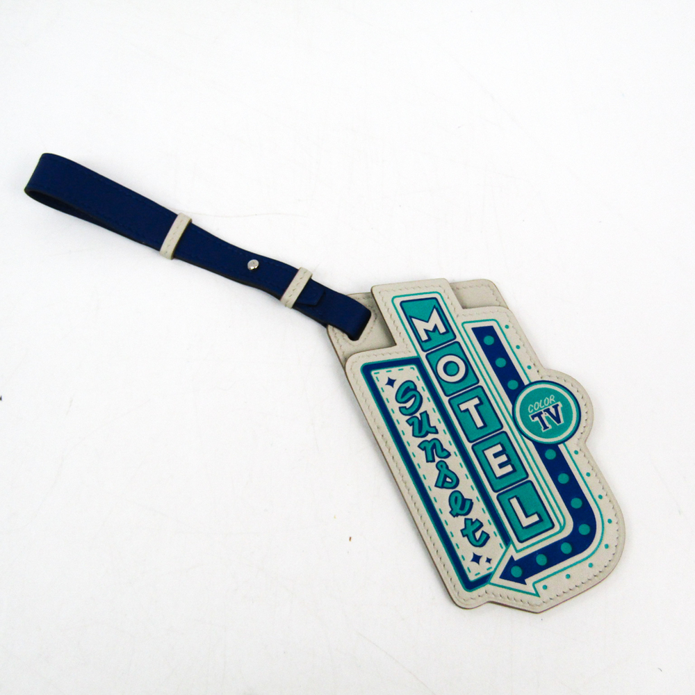 Hermes Leather Accessory Blue,Light Gray MOTEL card holder name