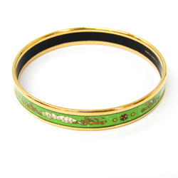Hermes Emmaille Fan Cloisonné/enamel Bangle Gold,Green