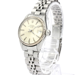 ROLEX Oyster Perpetual Date 6517 White Gold Steel Ladies Watch