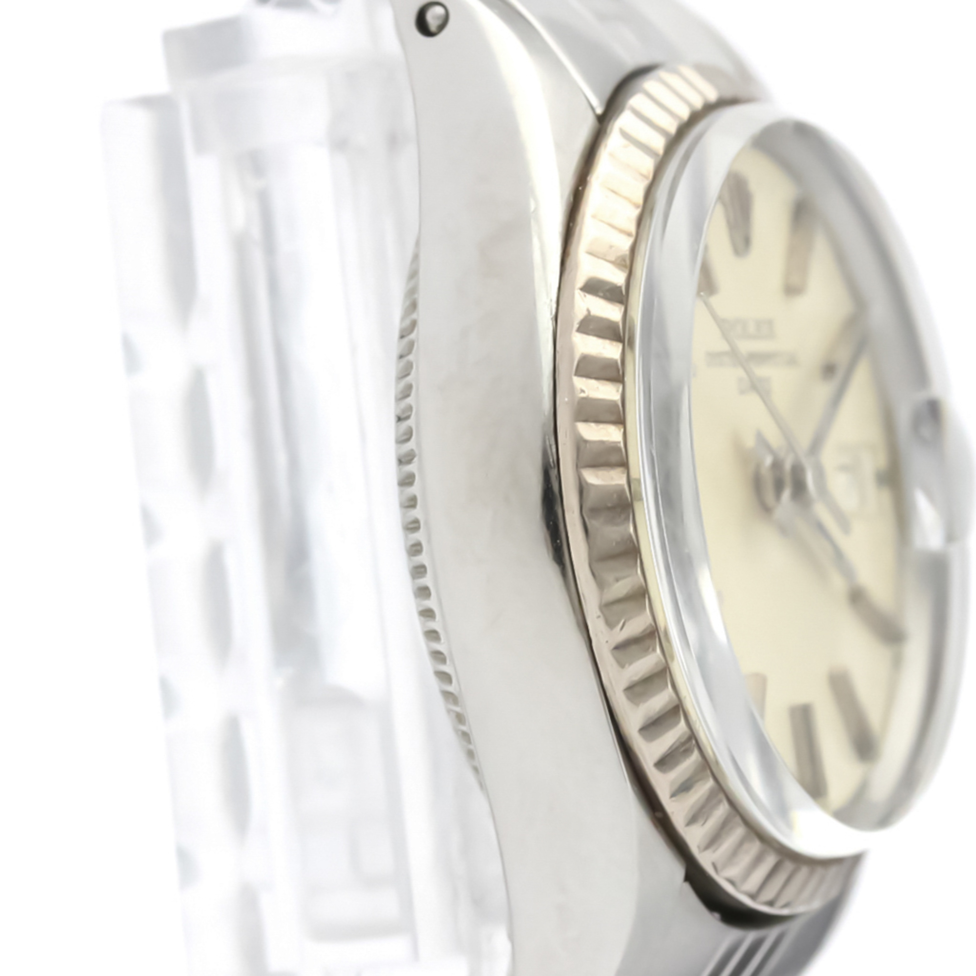 ROLEX Oyster Perpetual Date 6517 White Gold Steel Ladies Watch