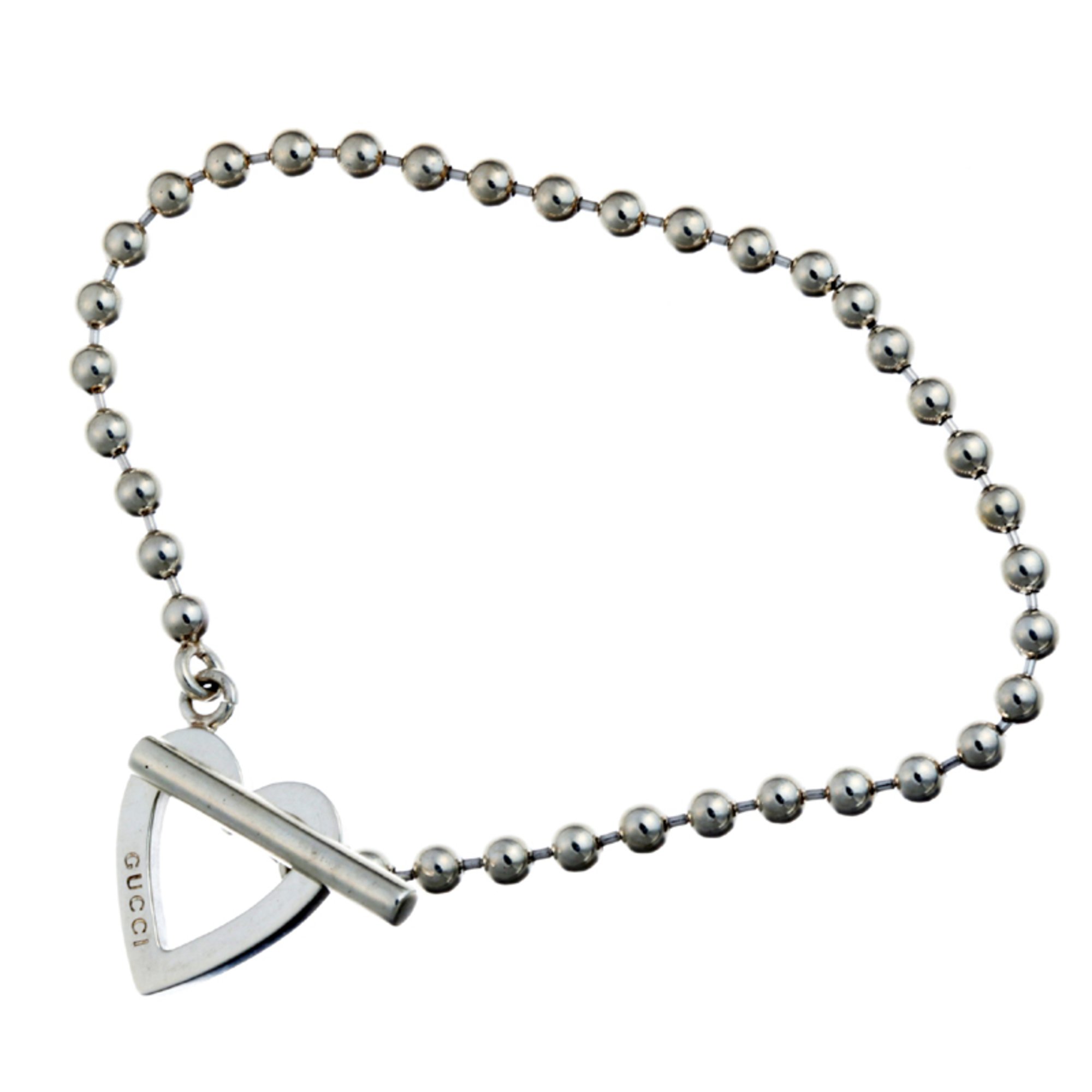 Gucci Heart Ball Ladies Bracelet Sterling Silver 