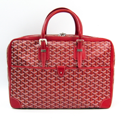 Goyard Suitcase in Red Goyard Canvas and Red Leather