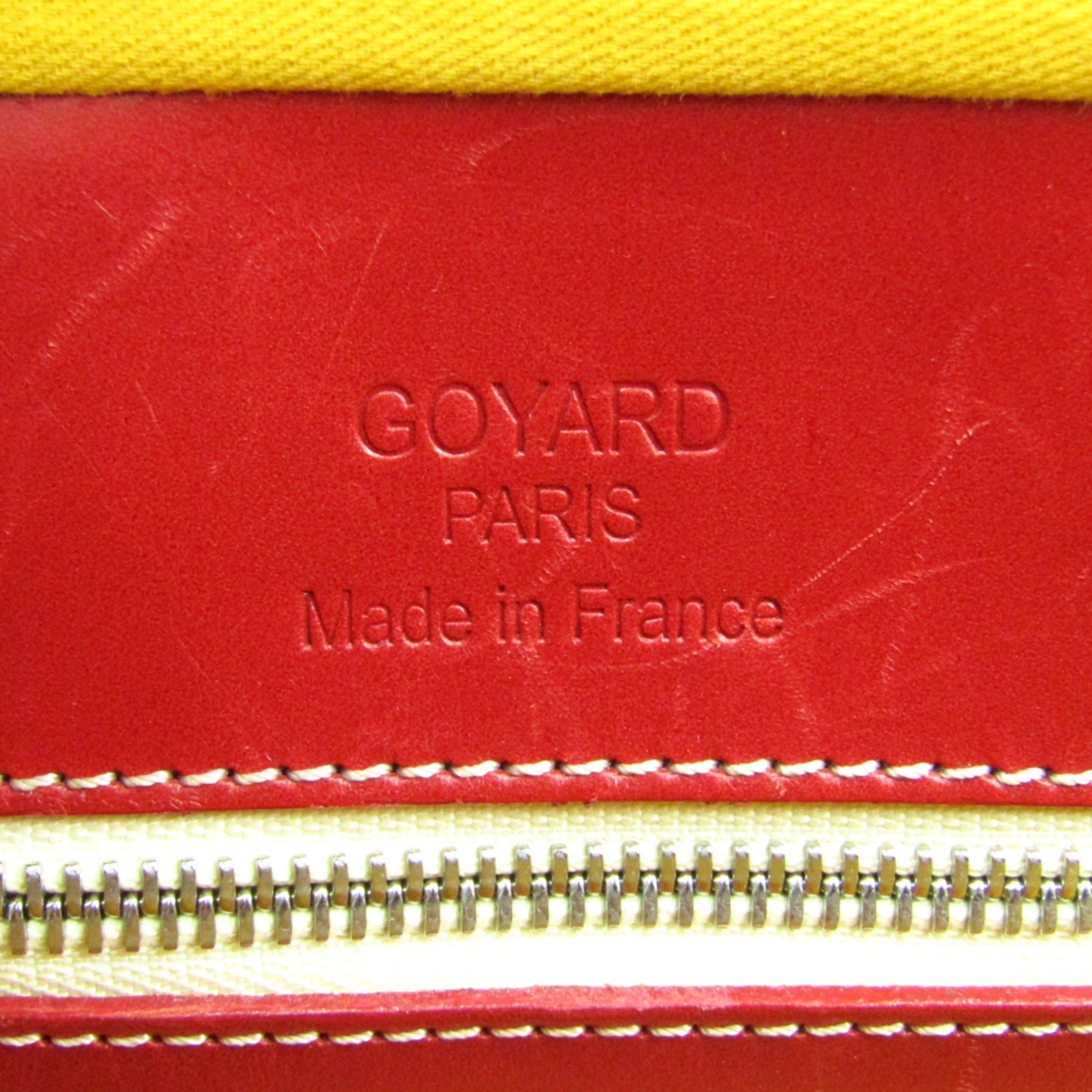Goyard Ambassade Men's Leather,Canvas Briefcase Red