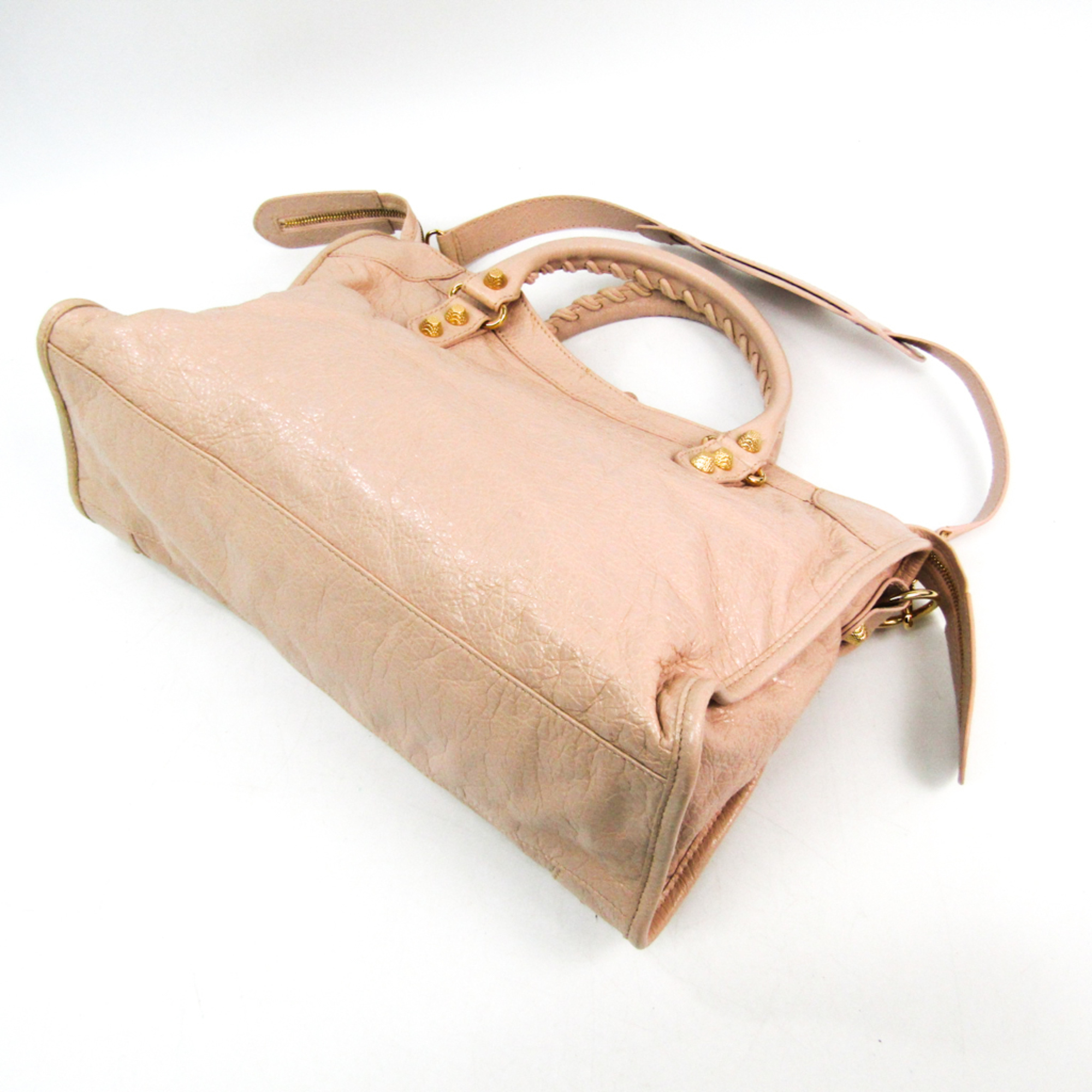 Balenciaga Giant City 281770 Women's Leather Handbag,Shoulder Bag Light Pink
