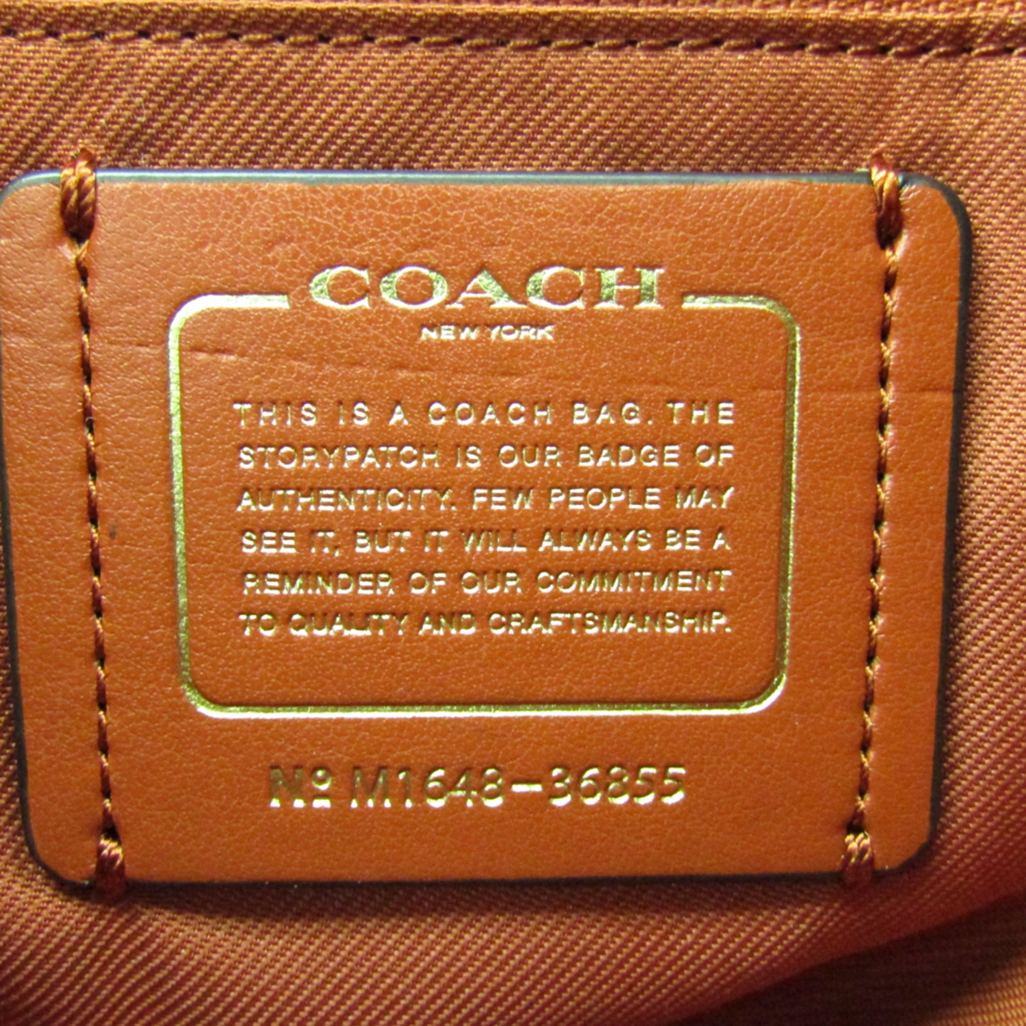 Coach Turn Rock Eadie 36855 Women's Leather Shoulder Bag Dark Orange