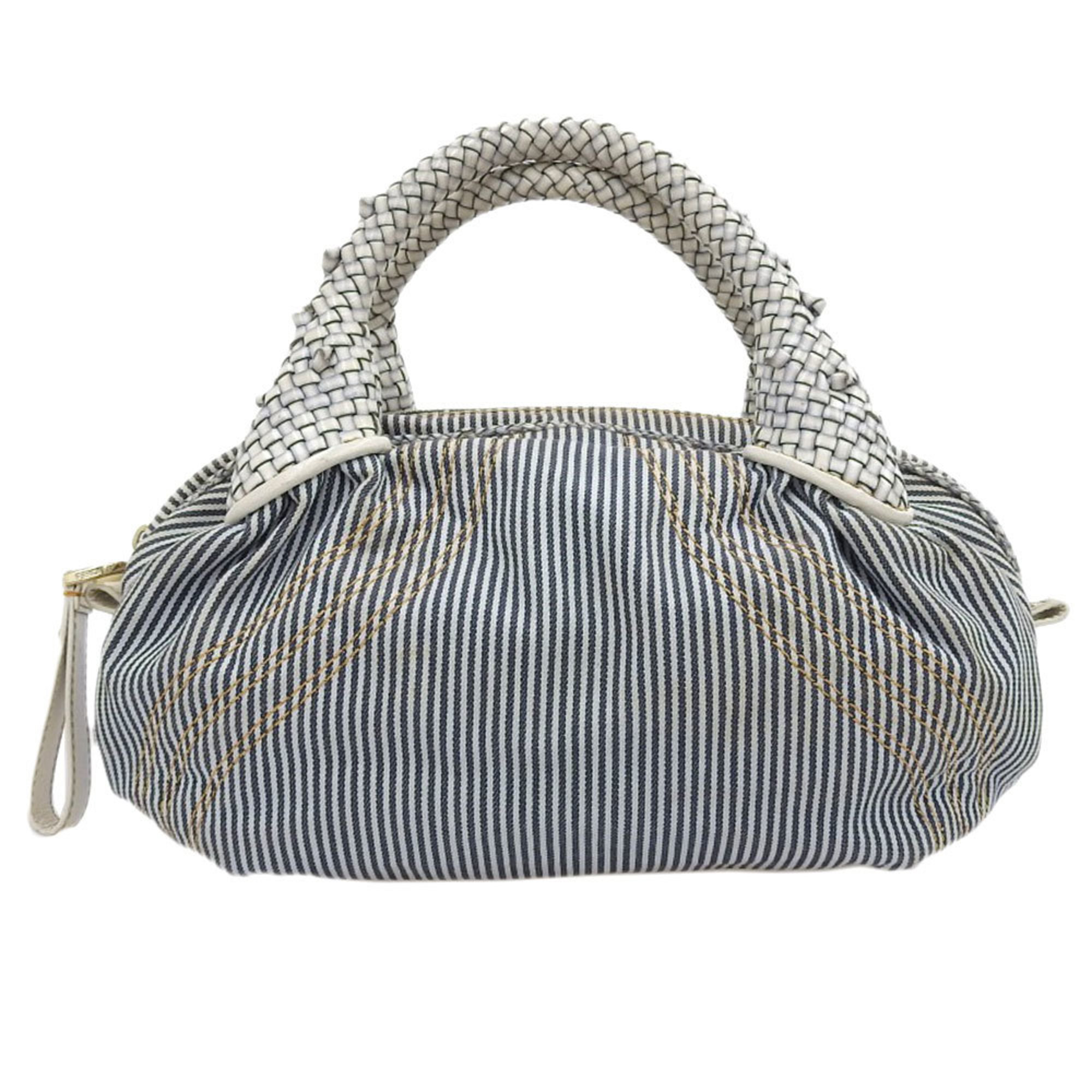 Fendi FENDI mini spy bag handbag canvas leather white blue 8BL078