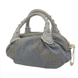 Fendi FENDI mini spy bag handbag canvas leather white blue 8BL078