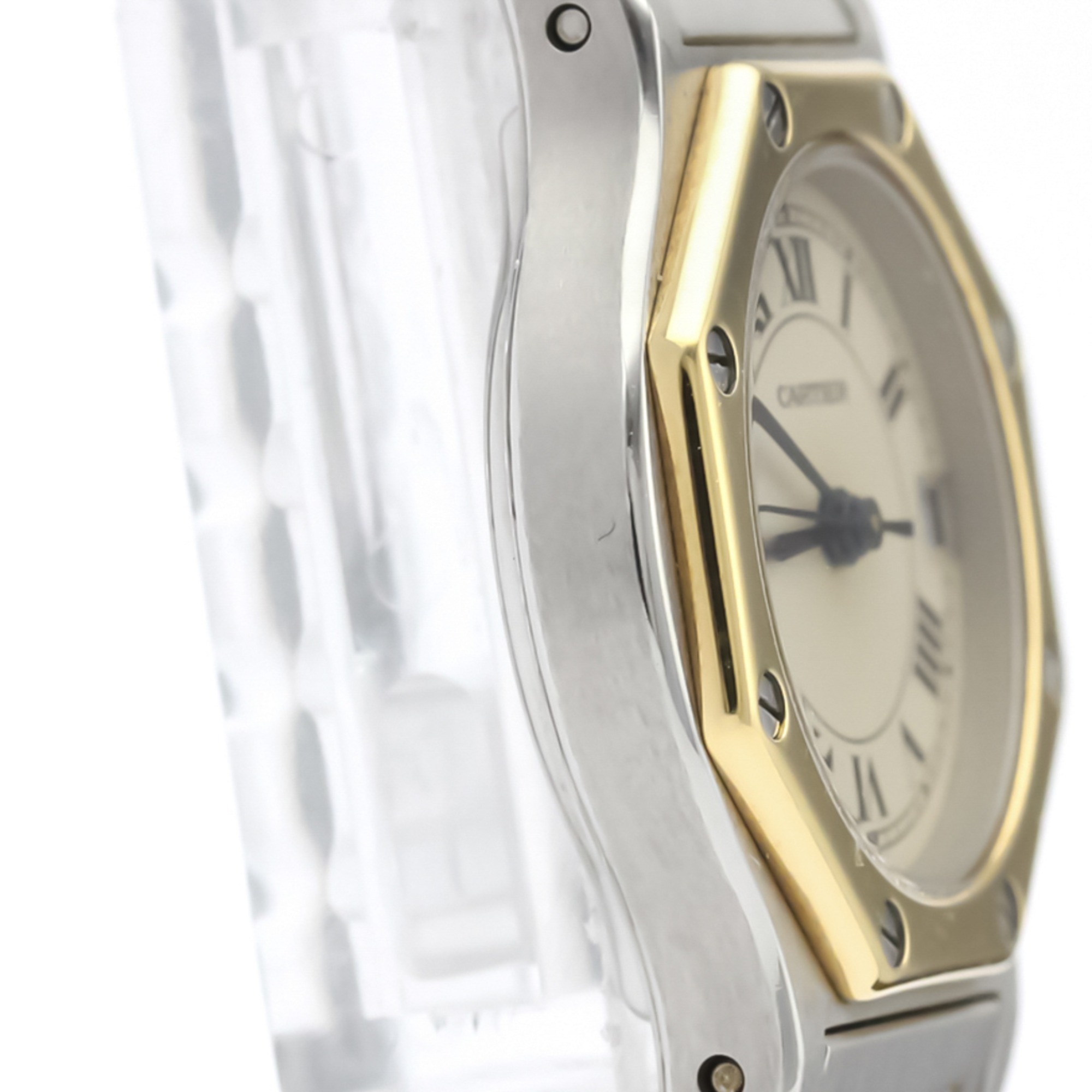 Cartier Santos Octagon Quartz Stainless Steel,Yellow Gold (18K) Women's Dress Watch 187903