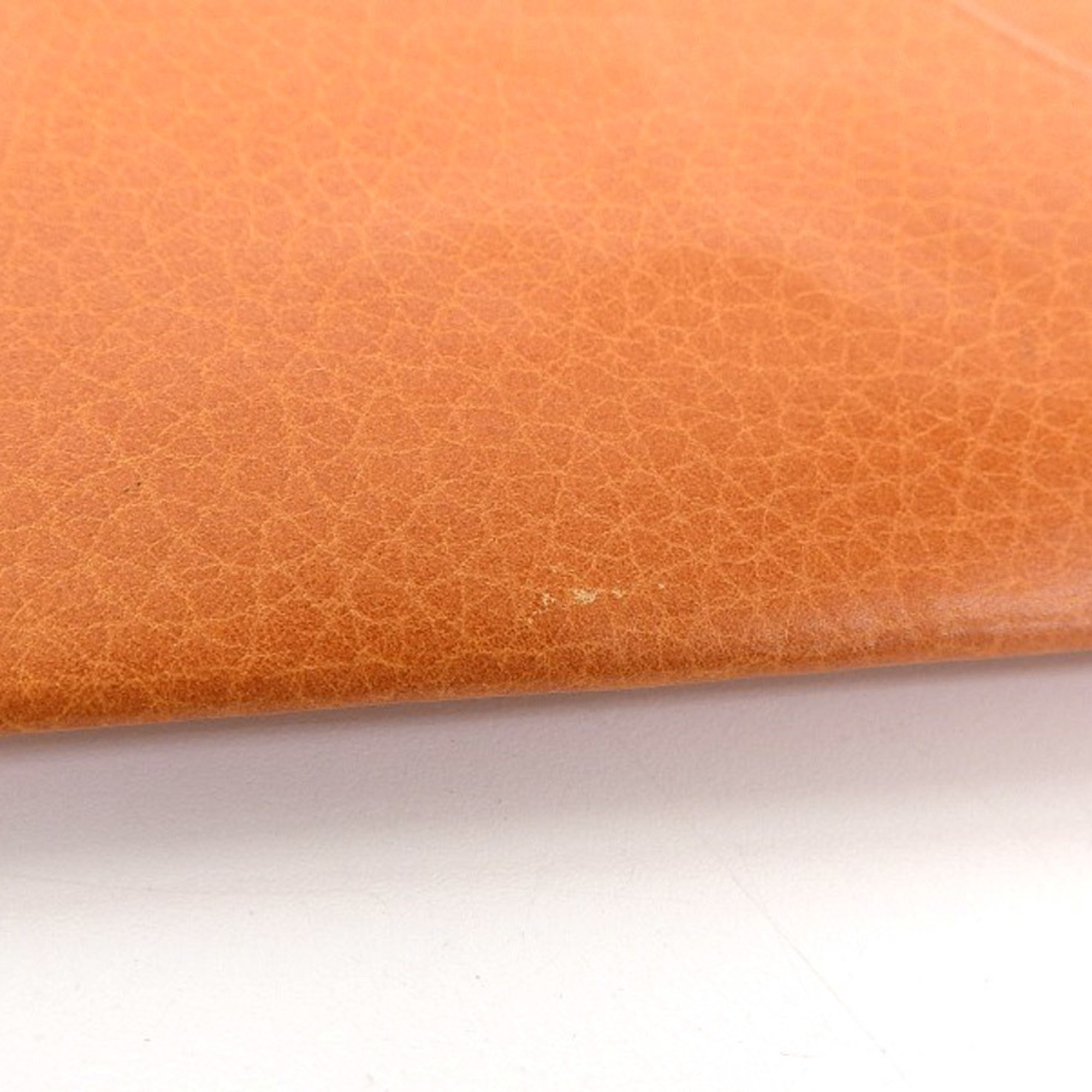 HERMES Hermes Folding Wallet Leather Orange 