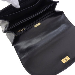 GUCCI Gucci Turn Lock Vintage Handbag Leather Black 20181026a