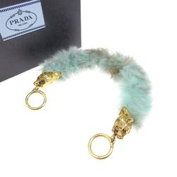 PRADA Prada Panther Handle Strap Marble Fur Blue Brown Gold 20190607