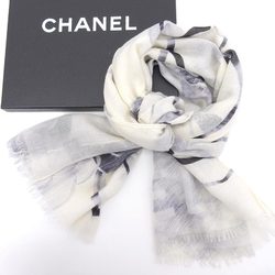 CHANEL Chanel Camellia Coco Mark Clover Stall Cashmere Ivory Navy Blue 20190614