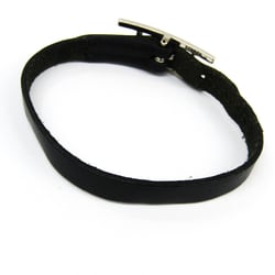 Hermes Hapi Leather Bracelet Black,Silver