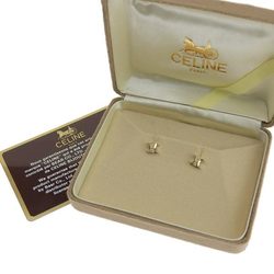 CELINE Celine Macadam Triomphe Earrings K18 750YG 4P Diamond 0.04ct