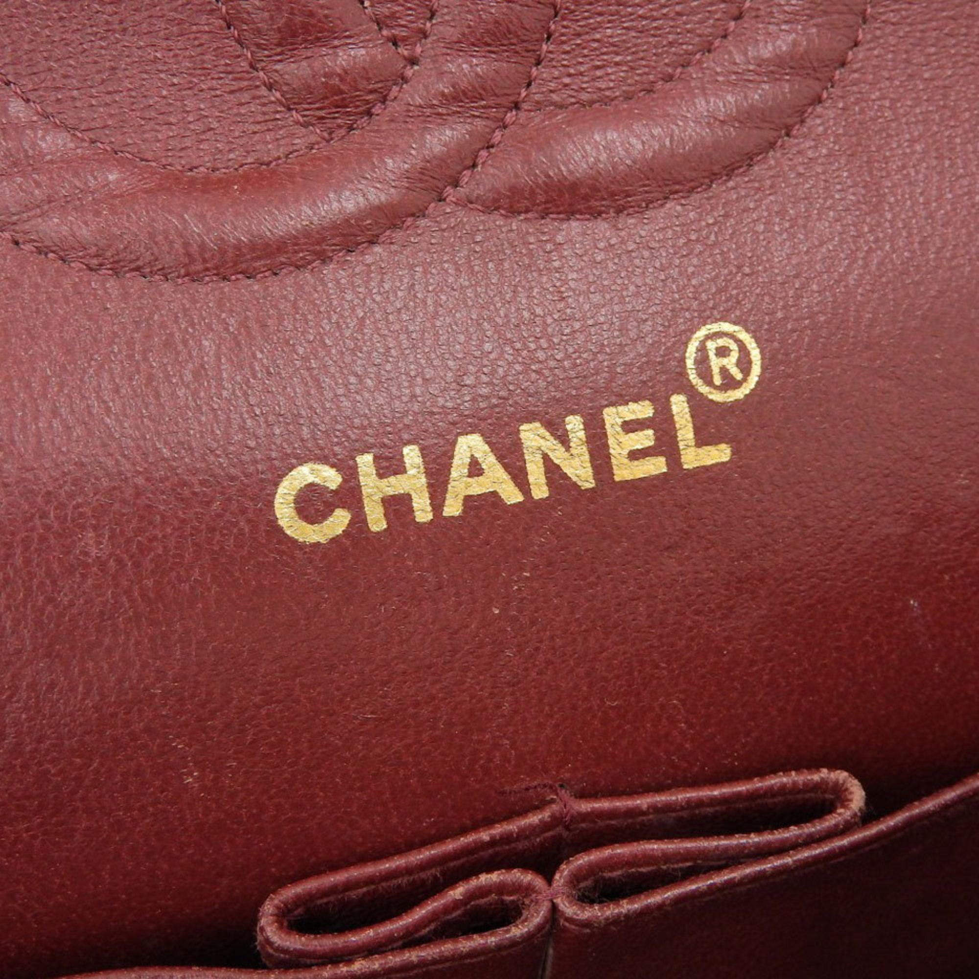 Chanel CHANEL matrasse 25 shoulder bag leather black A01112