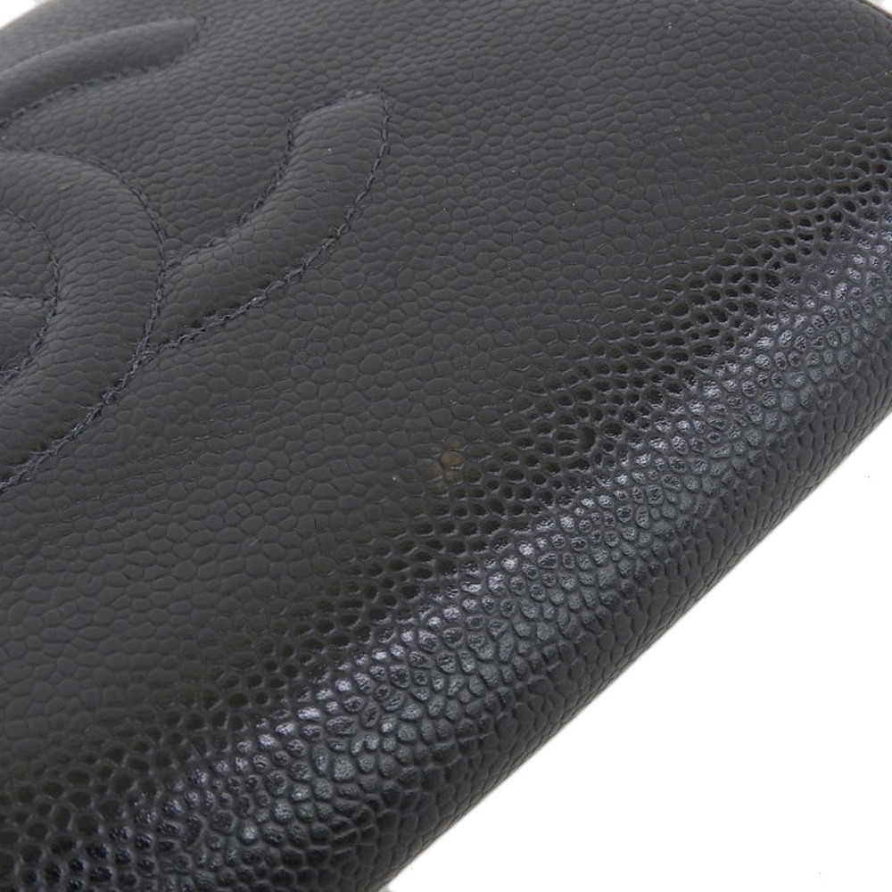 CHANEL Chanel Caviar Skin Deca Coco Mark Mini Pouch Accessory Case Multi  Black 20191108
