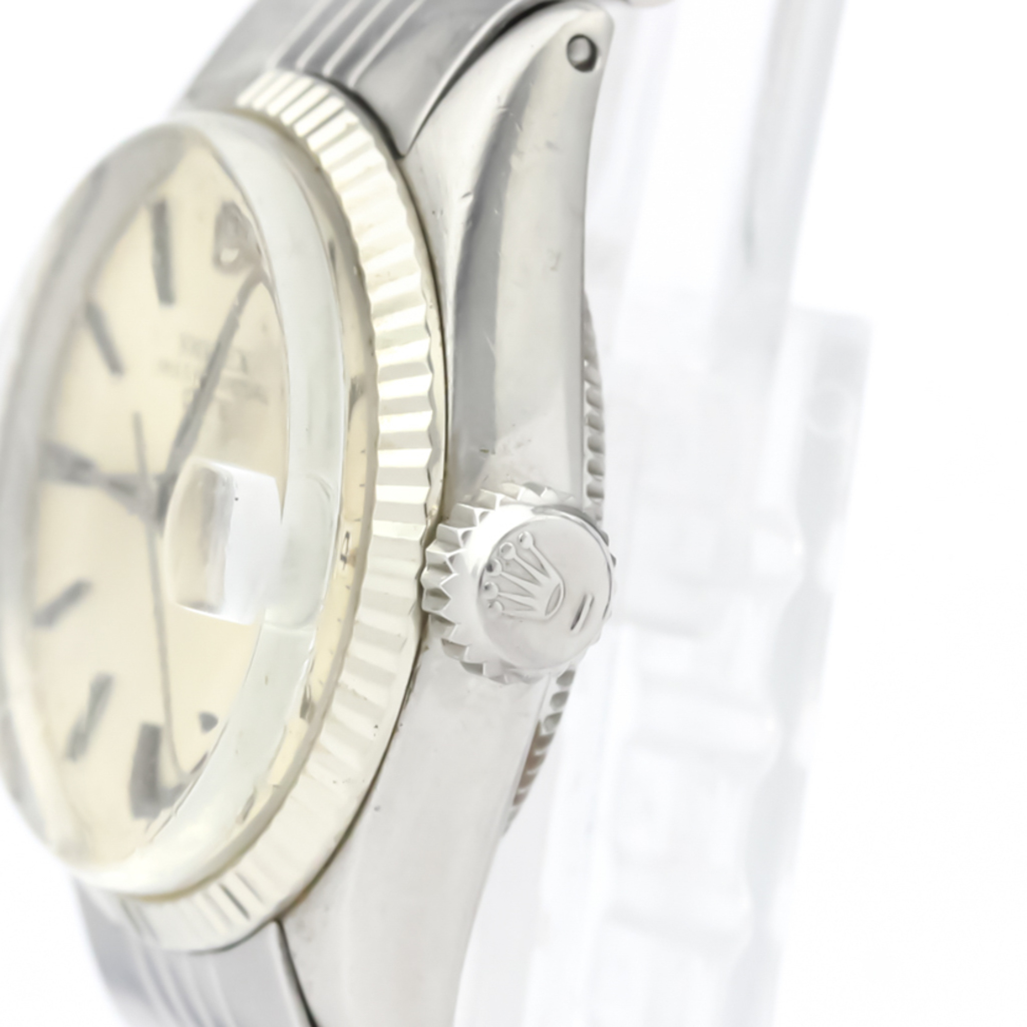 ROLEX Oyster Perpetual Date 6517 White Gold Steel Ladies Watch