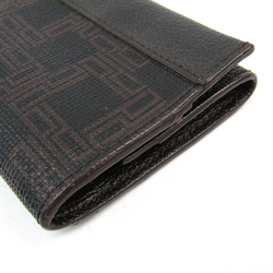 Dunhill Leather Coated Canvas Card Case Dark Brown