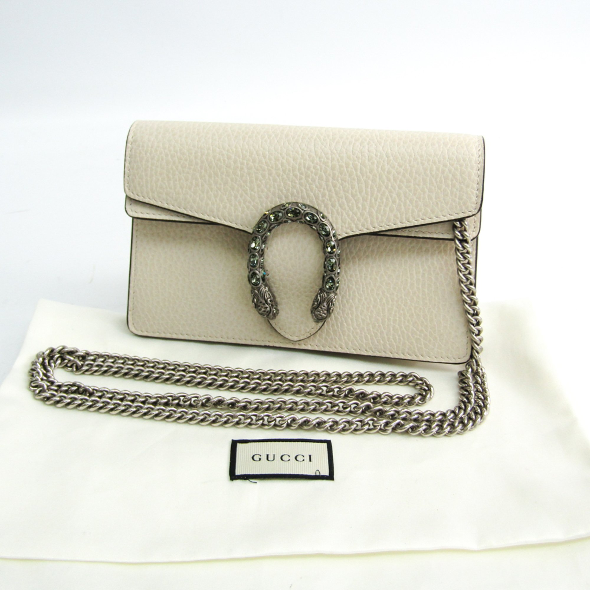 Gucci Dionysus Super Mini Bag Online Limited 476432 Women's Leather Shoulder Bag White