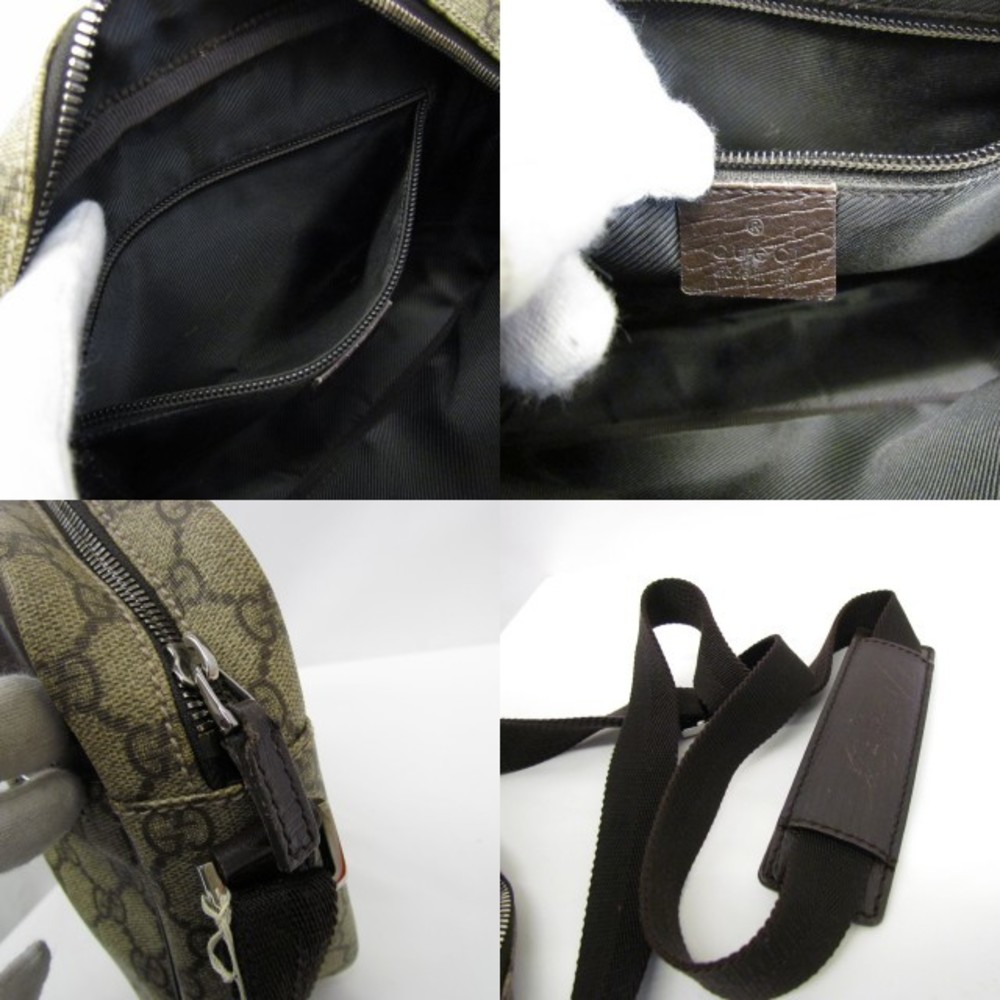 Gucci Shoulder Bag 114291 GG Supreme Pattern Beige Brown PVC Leather Sling  Crossbody Ladies Men