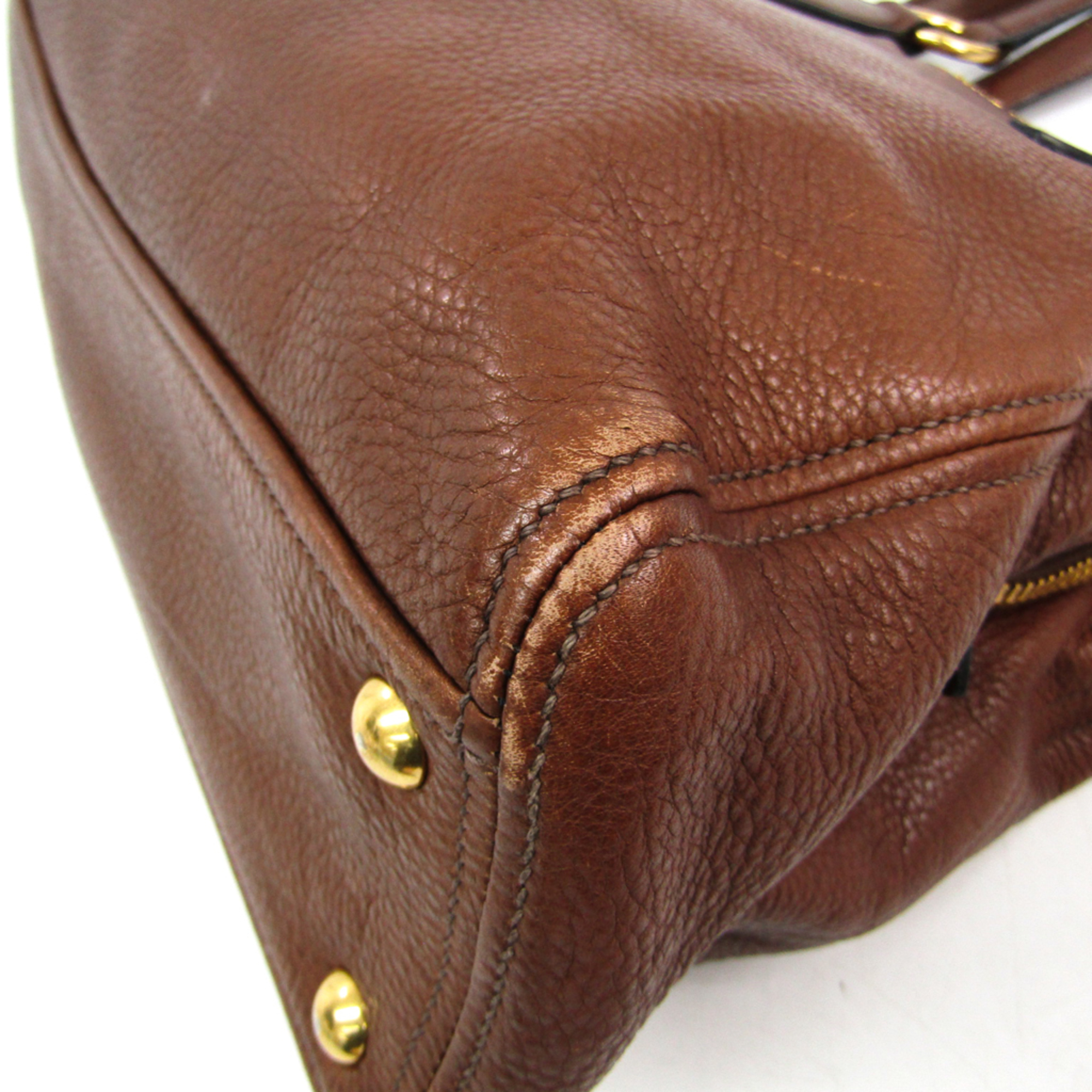 Miu Miu VITELLO PHENIX RR1901 Women's Leather Handbag,Shoulder Bag Brown