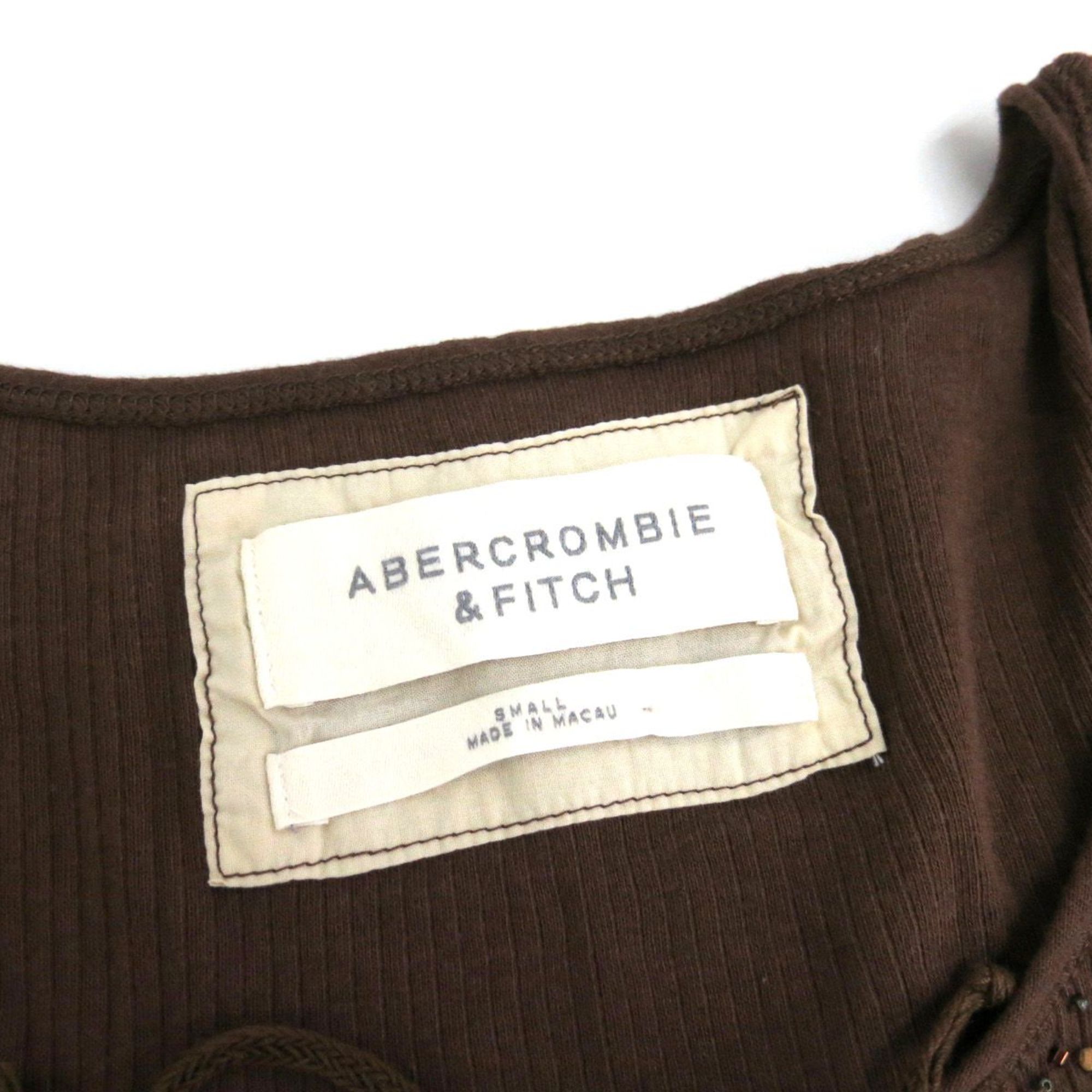 Abercrombie & Fitch Short Sleeves Cutsew Cotton Brown S Ladies