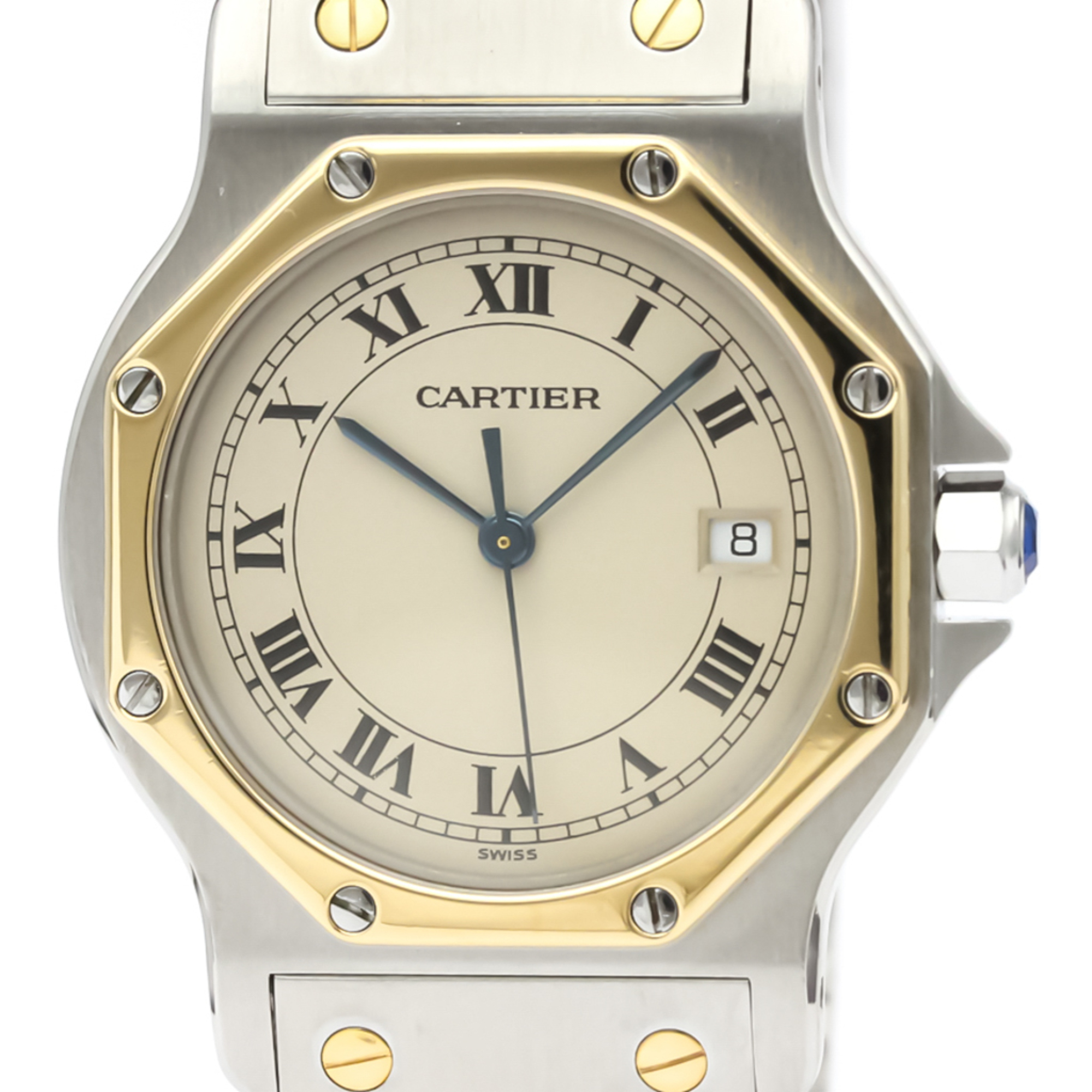 Cartier Santos Octagon Quartz Stainless Steel,Yellow Gold (18K) Women's Dress Watch 187902