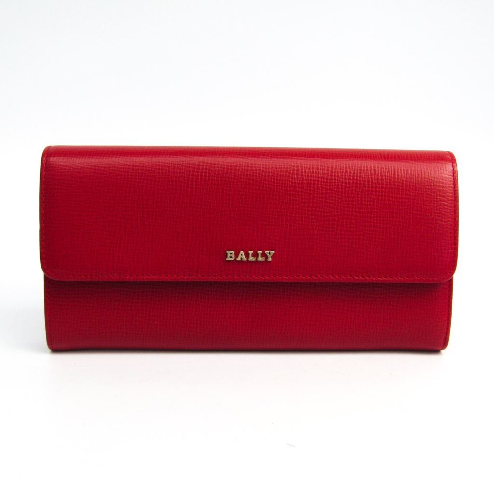 Bally MIENSA Women's Leather Long Wallet (bi-fold) Red