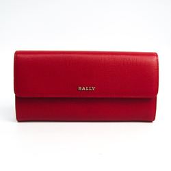 Bally MIENSA Women's Leather Long Wallet (bi-fold) Red