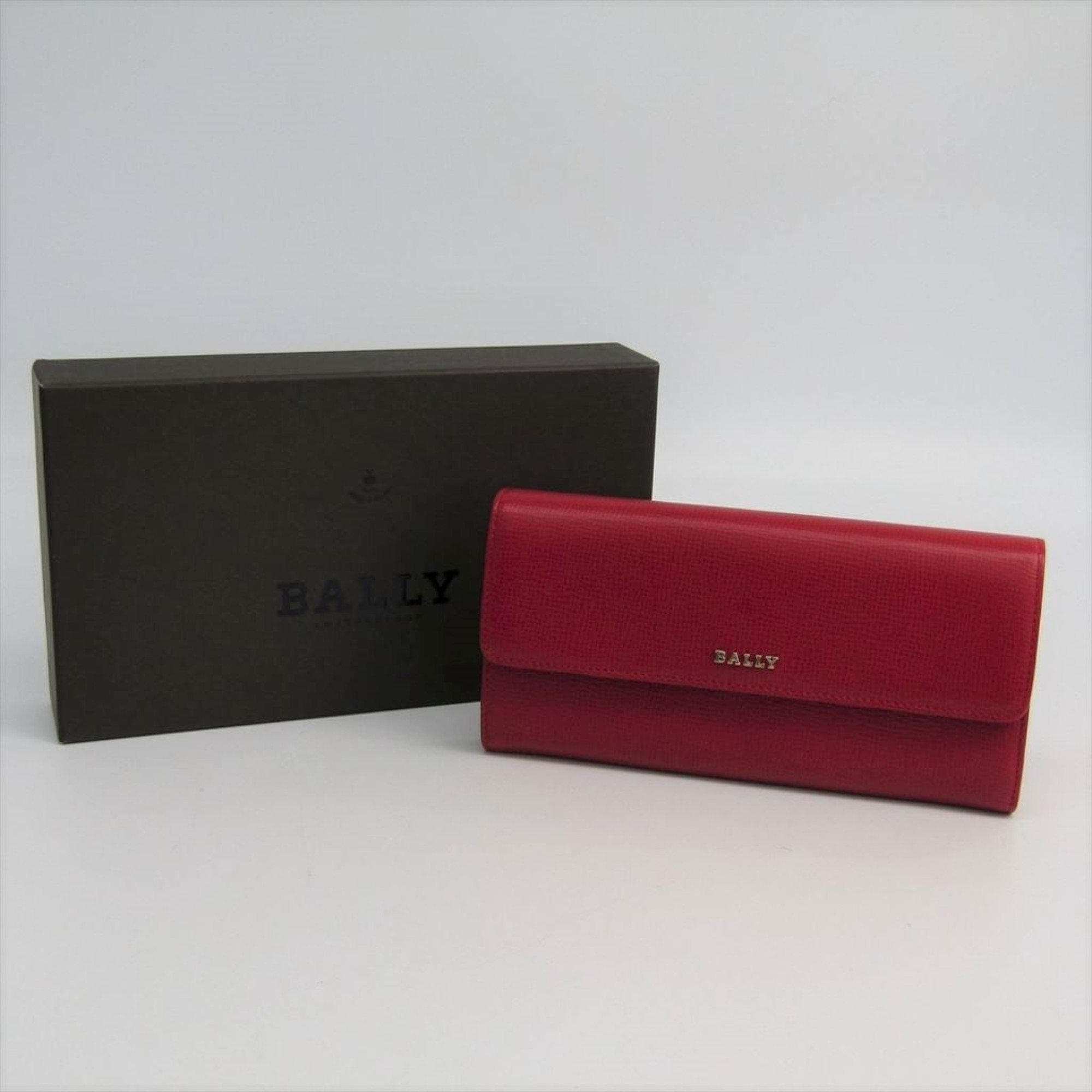 Bally MIENSA Women's Leather Long Wallet (bi-fold) Red