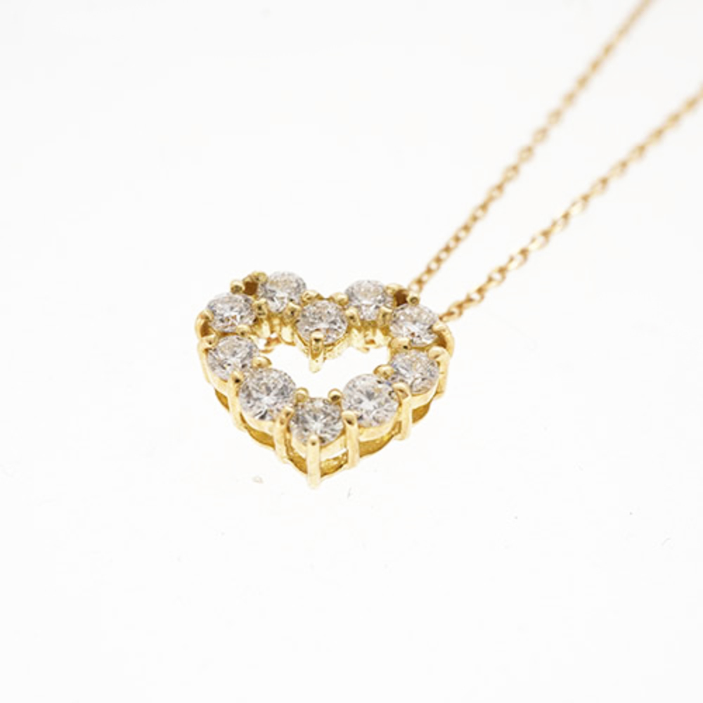Necklace diamond necklace heart motif K18 gold H&C natural diamond